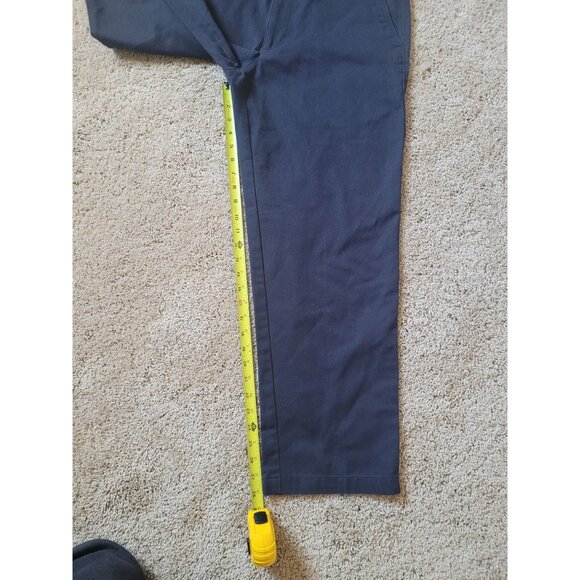 George Mens Pants Dark Gray Size 34 x 30 Cotton Blend Flat Front Casual Career - Picture 4 of 7